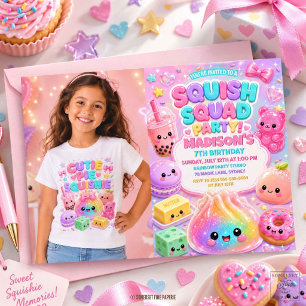 Glitzer Regenbogen Squishy Geburtstagsfeier Foto Einladung