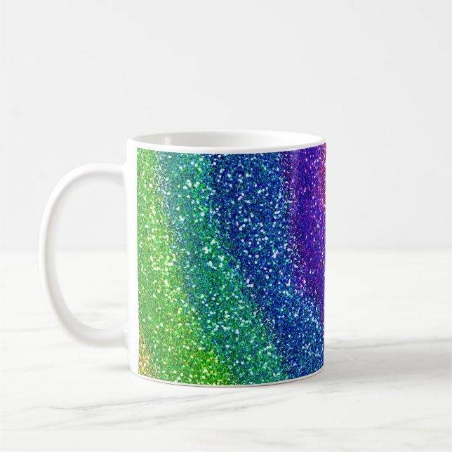 Glitzer-Regenbogen Tasse (Links)