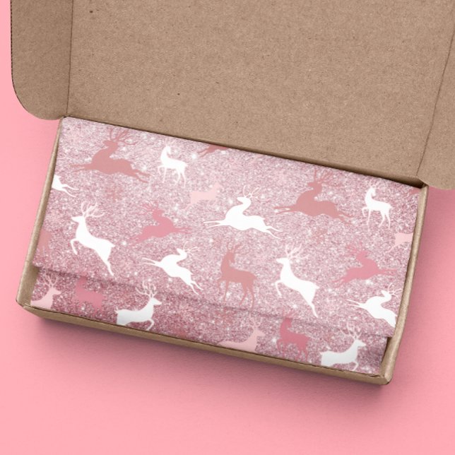 Glitzer Reindeer Weihnachtsmuster Seidenpapier (Von Creator hochgeladen)