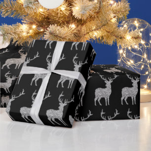 Glitzer-Rentierpapier für silberne Imitate Geschenkpapier