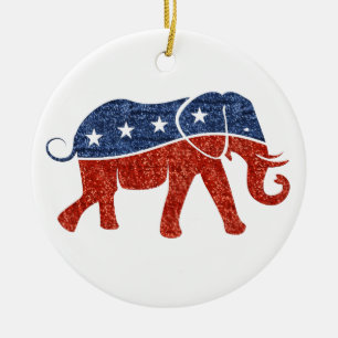Glitzer-republikanischer Elefant Keramikornament