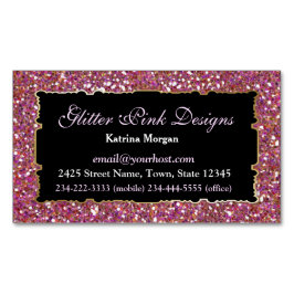 Glitzer Rosa Elegante Magnetkarte Magnetische Visitenkarte