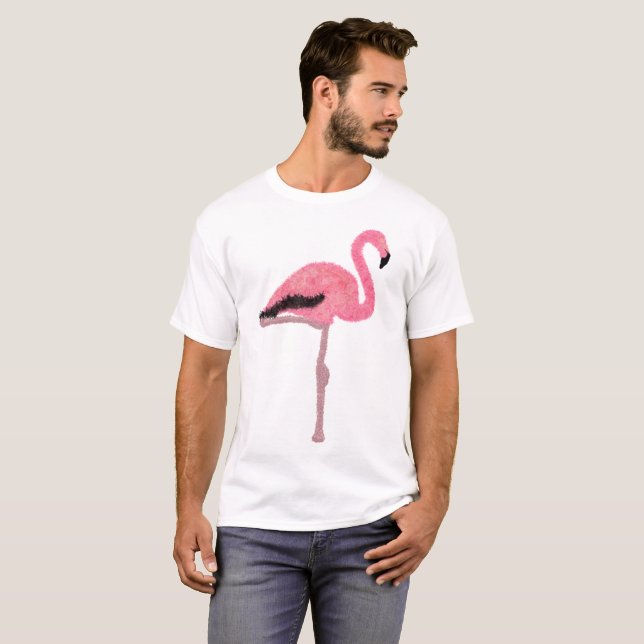 Glitzer Rosa Flamingo T-Shirt (Vorne ganz)