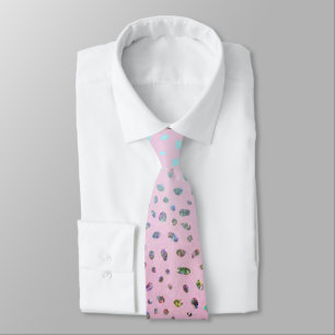 Glitzer Rosa Gepard-Druck Krawatte