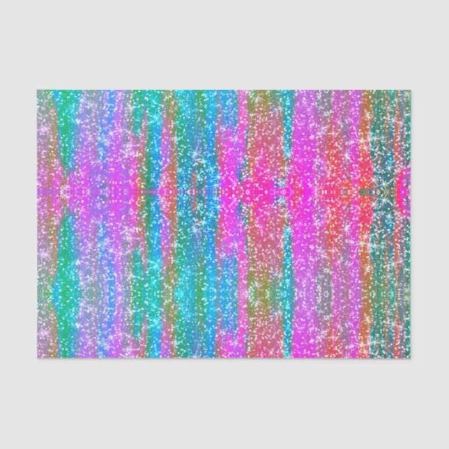 Glitzer Rosa Lila Aquamarines Blaues Girly Dekoute Seidenpapier (Vorderseite)