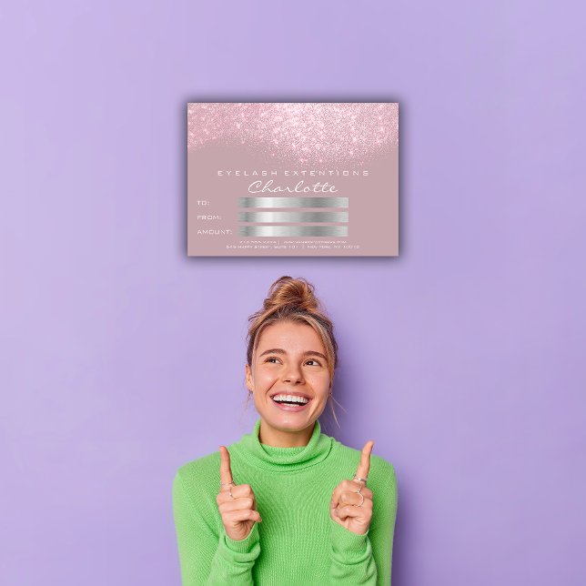 Glitzer Rosa Mauve Lila Grau Zertifikat Geschenk (Glitter Pink Mauve Purple Gray Certificate Gift)