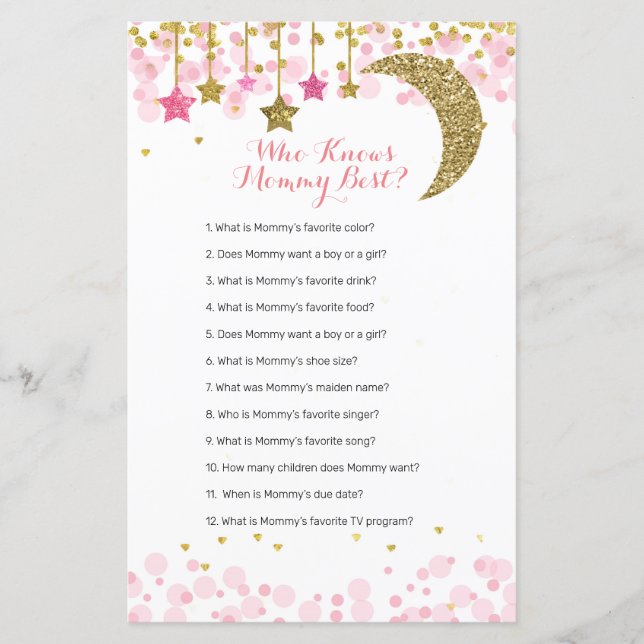 Glitzer Rosa Mond Wasserfarbe, die Mommy Best kenn (Vorderseite)