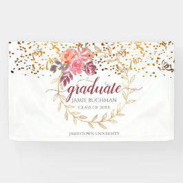 Glitzer Rosa Rosa Marsala Abschluss Banner