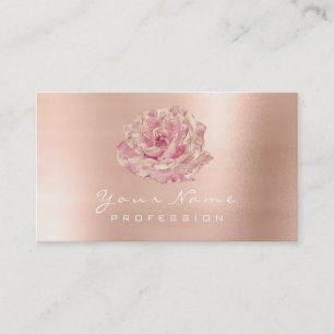 Glitzer Rose Blume Gold Champagne Lux Visitenkarte