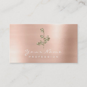 Glitzer Rosé Blume Gold Champagner  Visitenkarte
