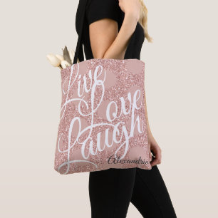 Glitzer Rose Blush Polka Dot Live Liebe Lachen
