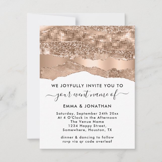 Glitzer-Rose des QR-Grenzcodes Stroke White (Vorderseite)