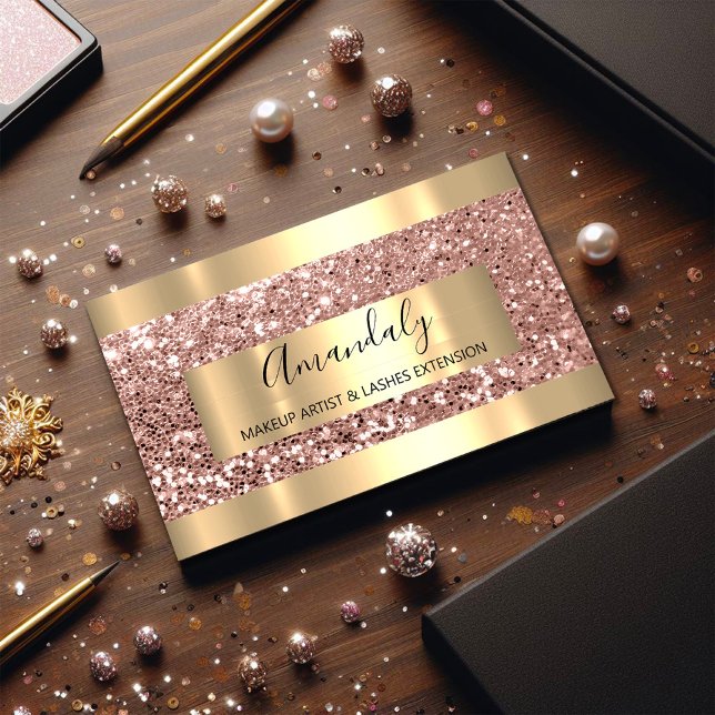 Glitzer Rose Gold Frame Event Planner Luminity Visitenkarte (Glitter Rose Gold Frame Event Planner Luminous Business Card)