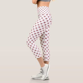 Glitzer Rose Gold Herzstück Weiße Hintergrundgesch Capri Leggings