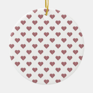 Glitzer Rose Gold Herzstück Weiße Hintergrundgesch Keramik Ornament