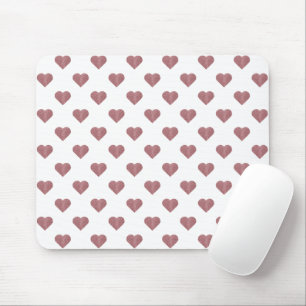 Glitzer Rose Gold Herzstück Weiße Hintergrundgesch Mousepad