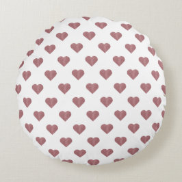 Glitzer Rose Gold Herzstück Weiße Hintergrundgesch Rundes Kissen