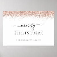 Glitzer Rose Gold Name White Frohe Weihnachten