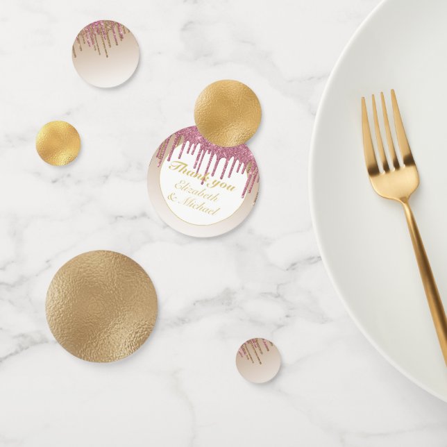 Glitzer Rose Pink Gold Girls DANKEN Konfetti (Gruppe)