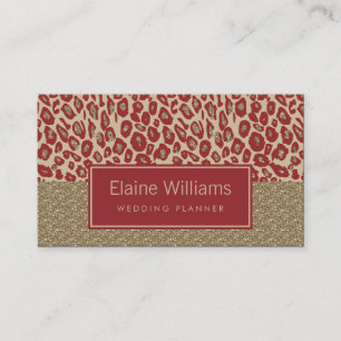 Glitzer Rot Leopard bedruckt chic Cards Visitenkarte