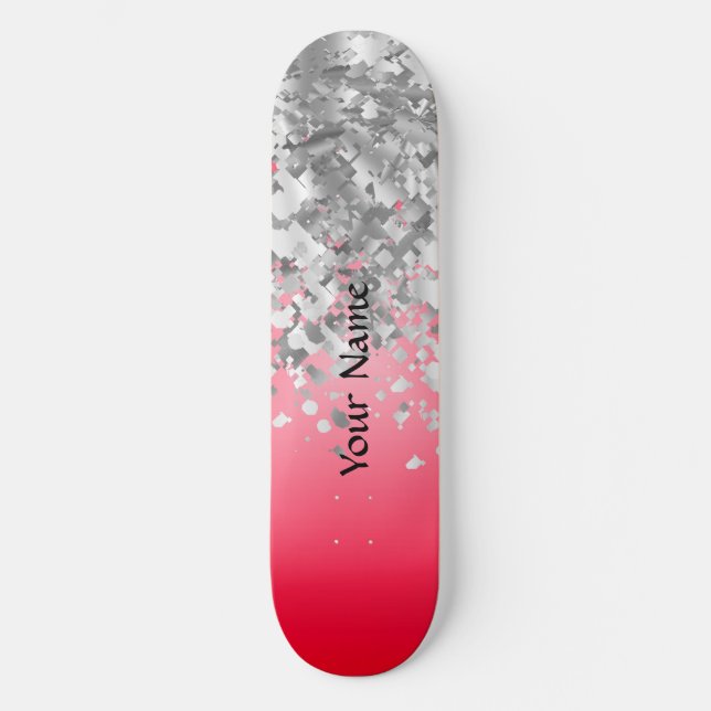 Glitzer Rot und Imitat Skateboard (Vorderseite)