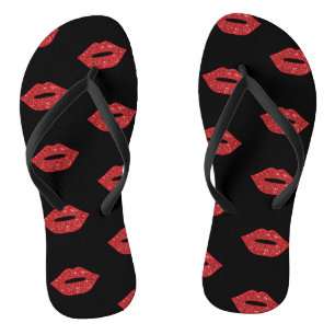 Glitzer Rote Lippen - Falconeria Locarno Flip Flops