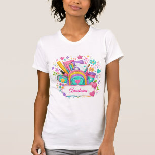 Glitzer-Rucksack Schulbedarf Zurück zur Schule T-Shirt