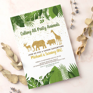 Glitzer Safari Einladung