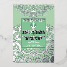 Glitzer Sage SIlver Gold Sikh Anand Karaj Wedding