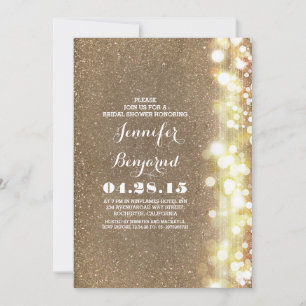 Glitzer-Saitenlichter Glamour Brautparty Einladung