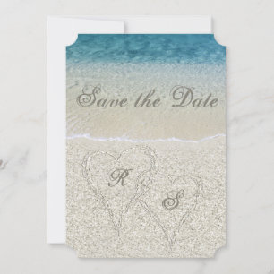 Glitzer Sandy Beach Hochzeit Save the Date Einladung