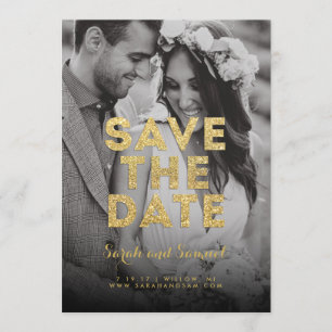 Glitzer-Save the Date Karte