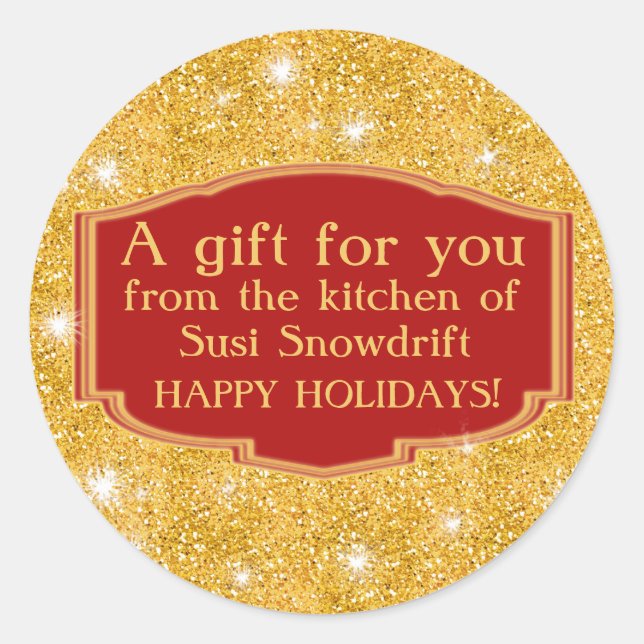 Glitzer schauen Funkelnd Cookie-Labels an, um sie  Runder Aufkleber (Vorderseite)