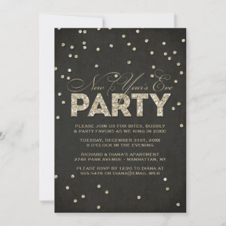 Glitzer schauen Silvester-Party Einladung