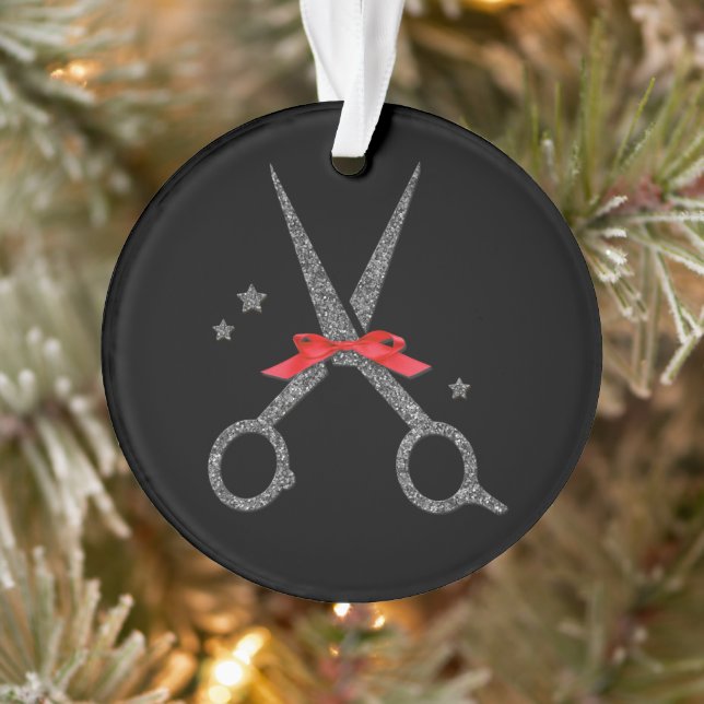 Glitzer-Schere - Friseur Stylist Weihnachten Ornament (Baum)