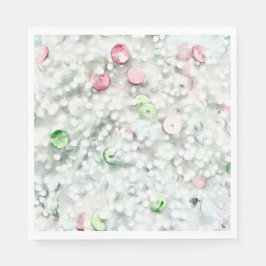 Glitzer-Schlamm-Papier-Servietten Weiß Serviette