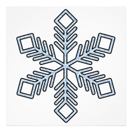Glitzer-Schneeflocke - Babyblaue Äste Fotodruck