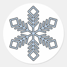 Glitzer-Schneeflocke - Babyblaue Äste Runder Aufkleber