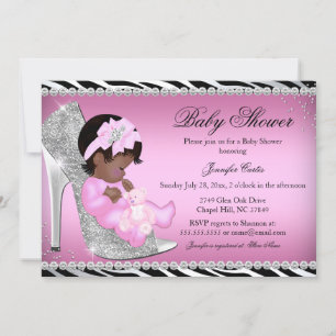 Glitzer-Schuh & Baby-Mädchen-Baby-Shower-Einladung Einladung