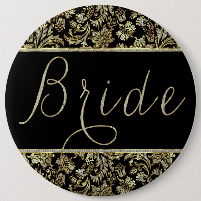 Glitzer "Schwarz", "Gold" und "Imitate" - Damaskus Button (Vorderseite)