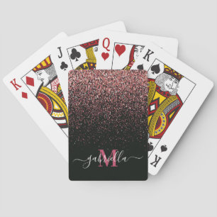 Glitzer Schwarz/Rosa Spielkarten
