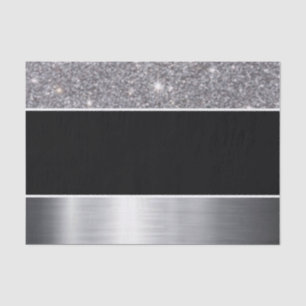 Glitzer-schwarzer silberner Muster-Druck-Entwurf Seidenpapier