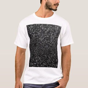 Glitzer-schwarzes glänzendes T-Shirt