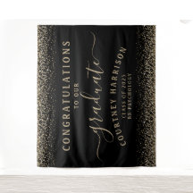 Glitzer Script Calligraphy Abschluss | Schwarzes G