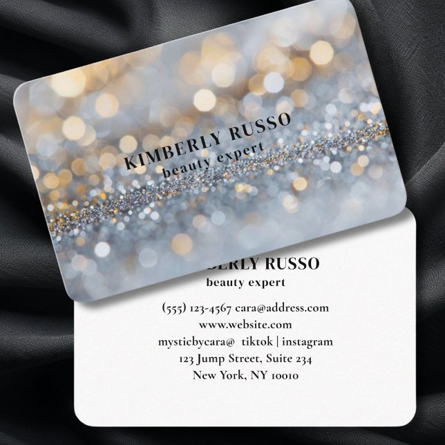 Glitzer, Silber, Gold Visitenkarte (Salon, Glitter, Silver, Gold Business Card)