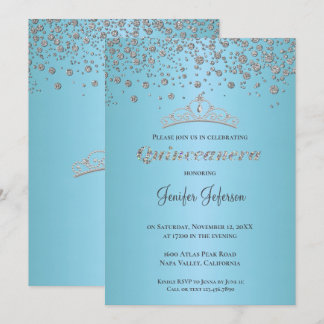 Glitzer silber Konfetti Quinceanera Einladung