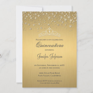 Glitzer silber Konfetti Quinceanera Einladung