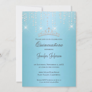 Glitzer silber Konfetti Quinceanera Einladung