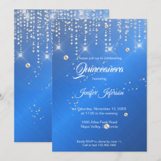 Glitzer silber Konfetti Quinceanera Einladung