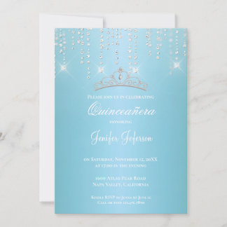 Glitzer silber Konfetti Quinceanera Einladung